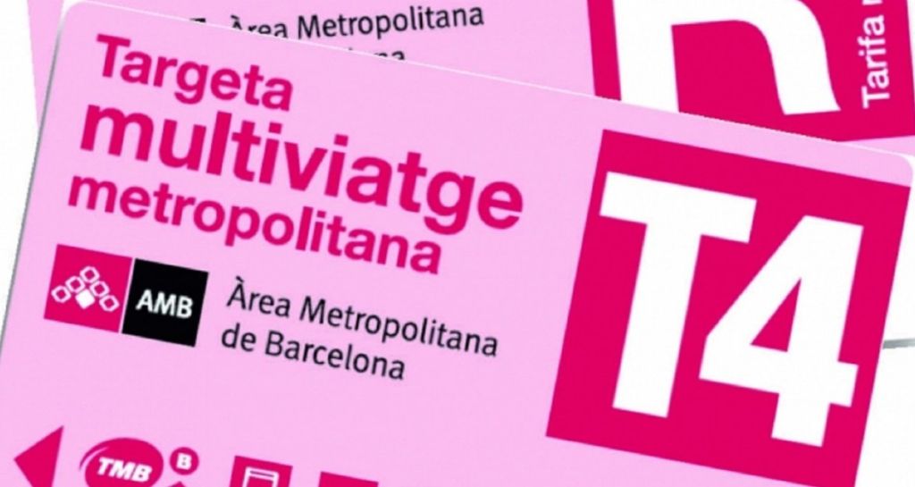 L’AMB acorda rebaixar al 50 % el preu de la targeta rosa reduïda T 4 per al transport públic de la metròpolis de Barcelona